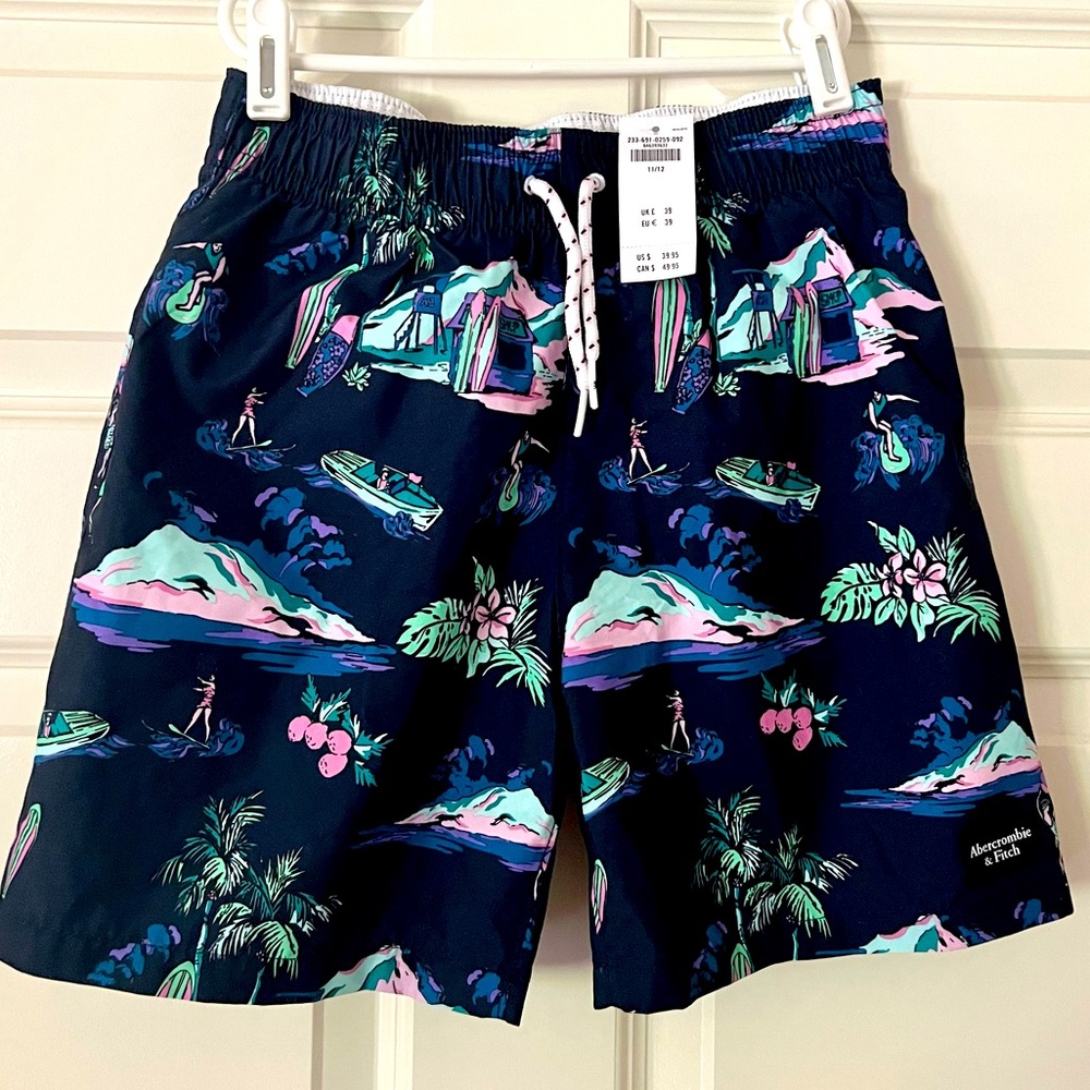 Abercrombie kids swim trunks, 11/12, NWT
